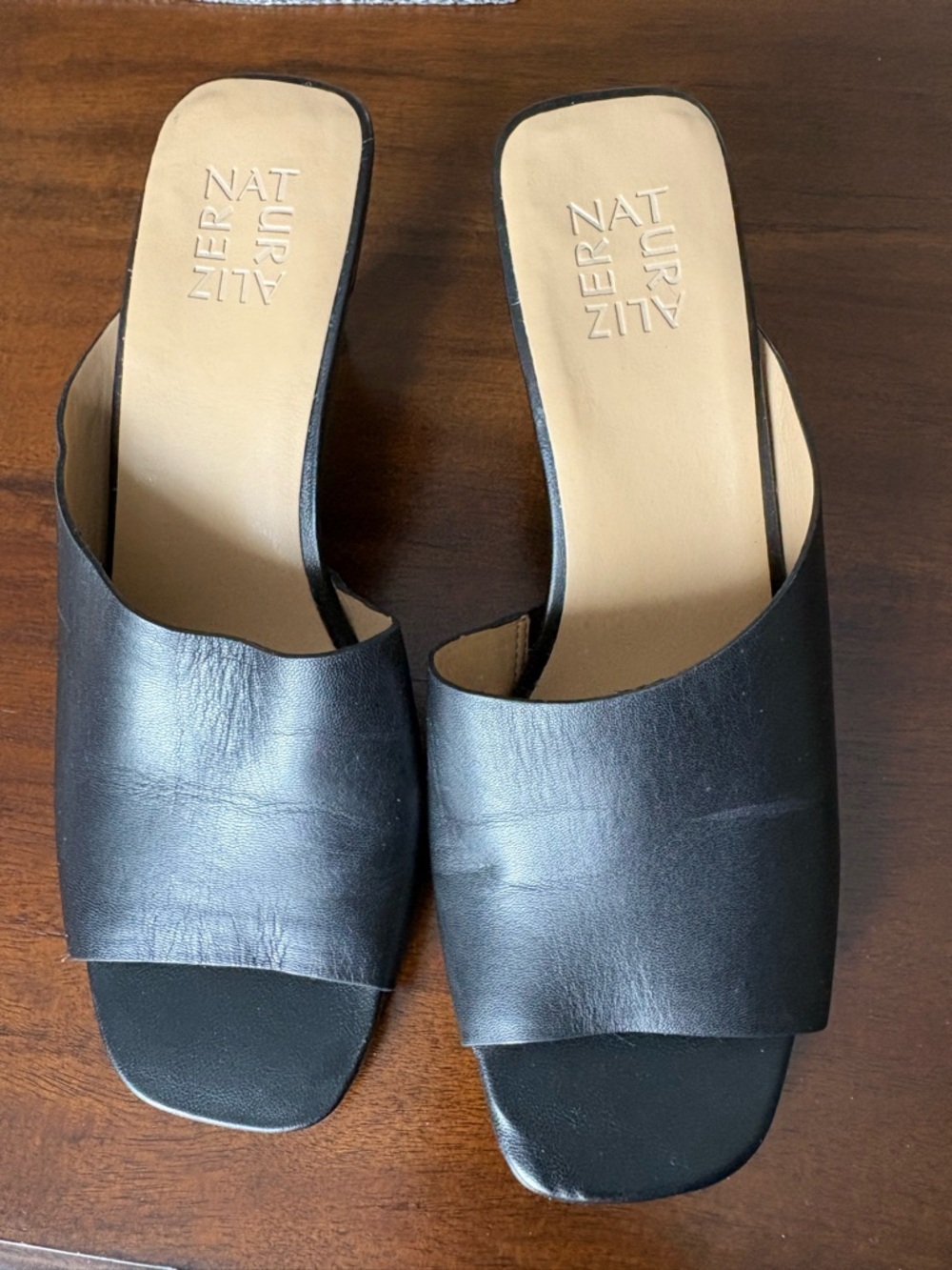 Natralizer Black Leather Slide Sandals for Women. Never worn.